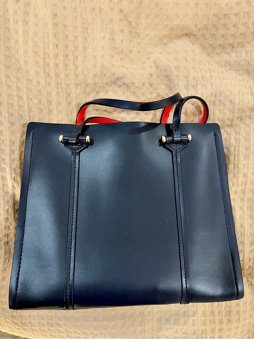 Kate Spade Leather Tote in Blue & Red Like New
